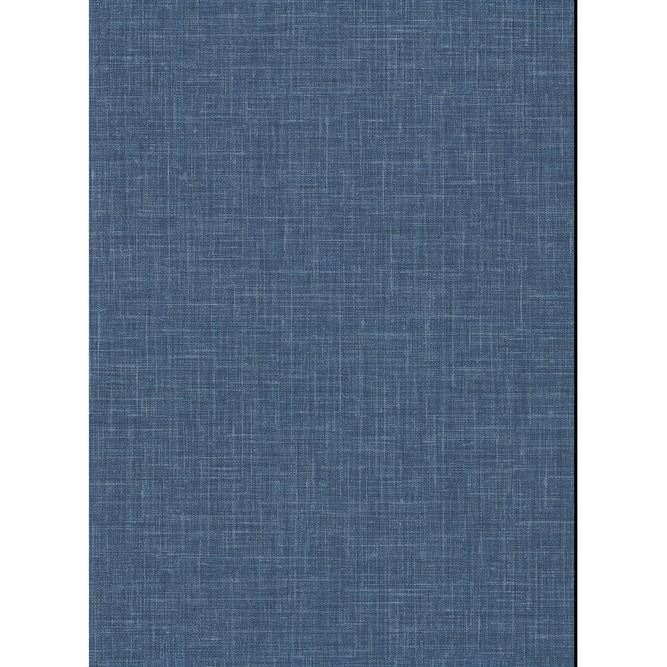 Warner Upton Indigo Faux Linen Wallpaper