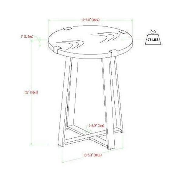 Modern Metal Wrap X Base Accent Table 18 Inch White Marble Bed Bath