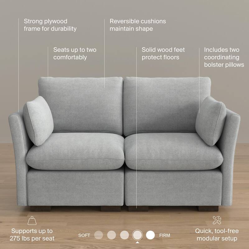 Bush Home Sienna Modular 2-Seater Loveseat