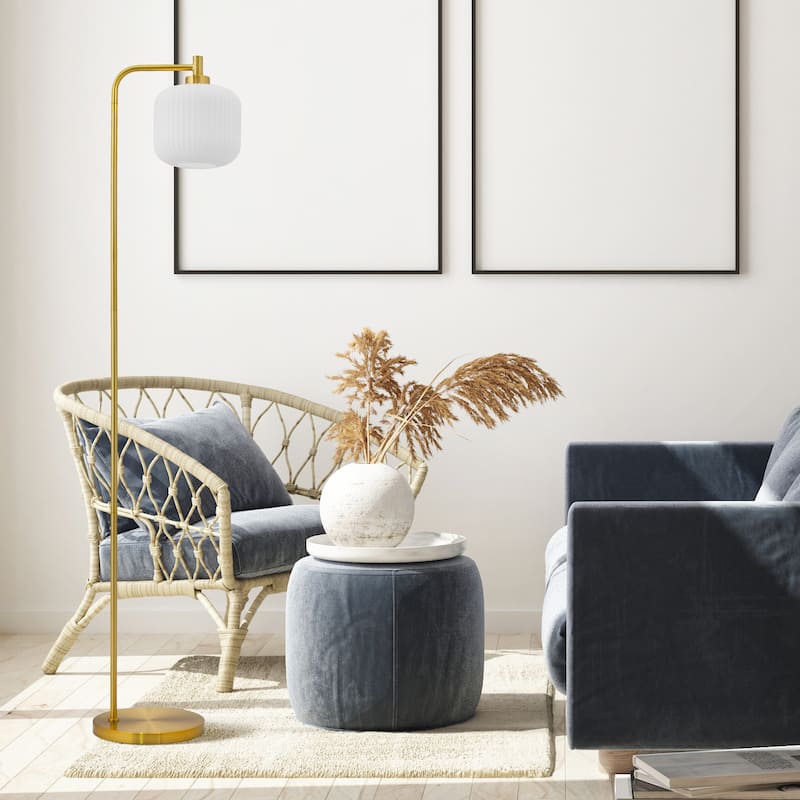 Frederick River of Goods Gold Metal and Glass Candlestick Floor Lamp