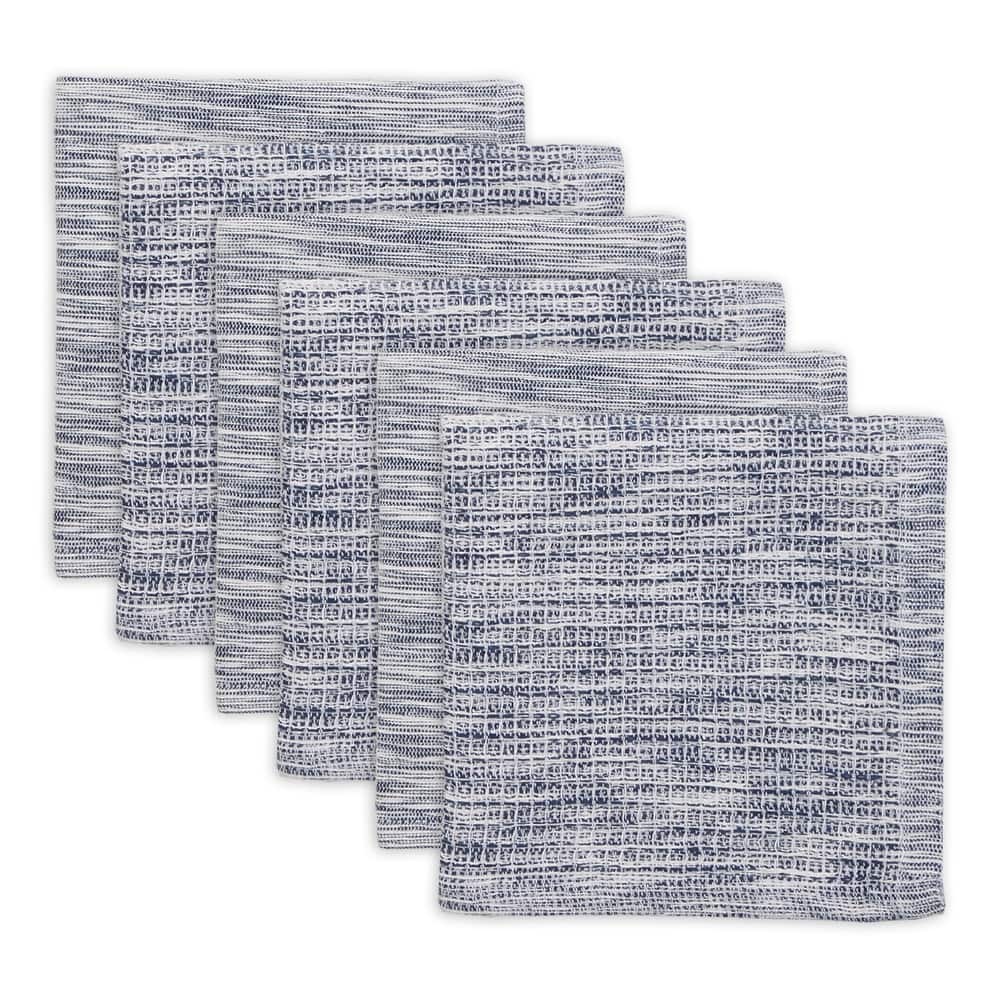 Assorted Sage And Off-White Recycled Cotton Dishcloth (Set of 6) 12x12