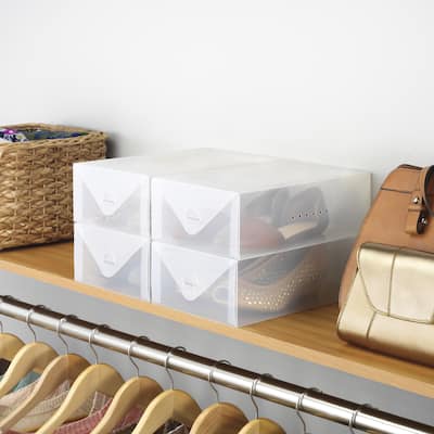 Whitmor 6362-2691-4 4-ct Clear Plastic Womens Shoe Box