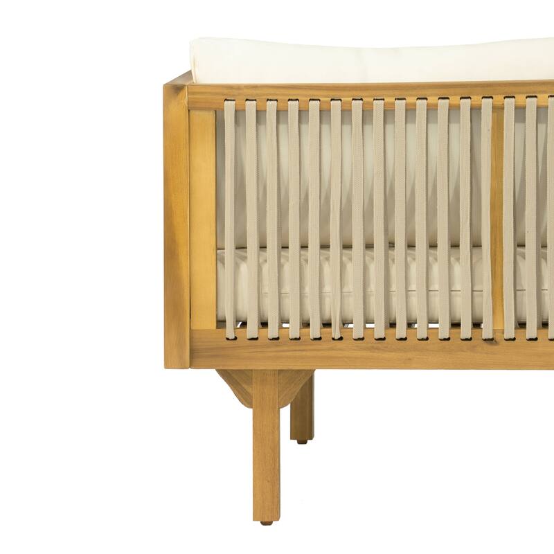 Christopher Knight Home - Outdoor Teak Finish Wood & Rope Woven Sofa Set with Coffee Table