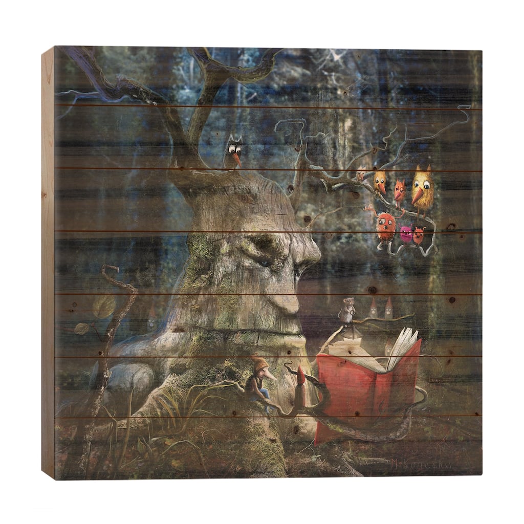The Storyteller Print On Wood by Matylda Konecka - Multi-Color
