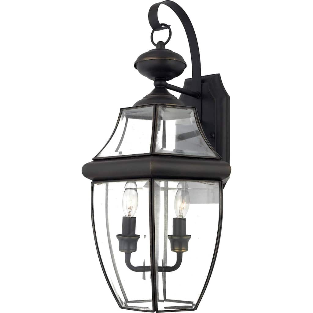 Roseto Gaines 2 Light 20" Tall Outdoor Wall Sconce with Clear Glass
