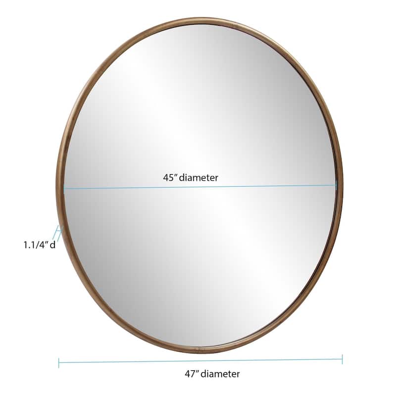 Allan Andrews Round Contemporary Wall Mirror with Vintage Matte Finish - 47"D