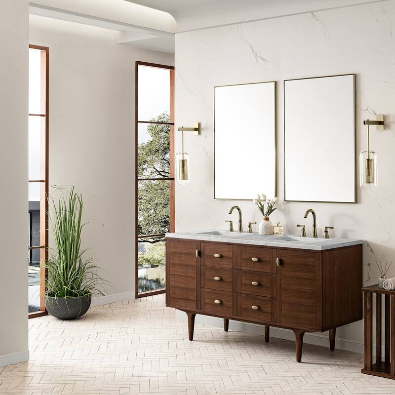 James Martin Vanities 670-V60D-FEJP Amberly 60" Wall Mounted or Free