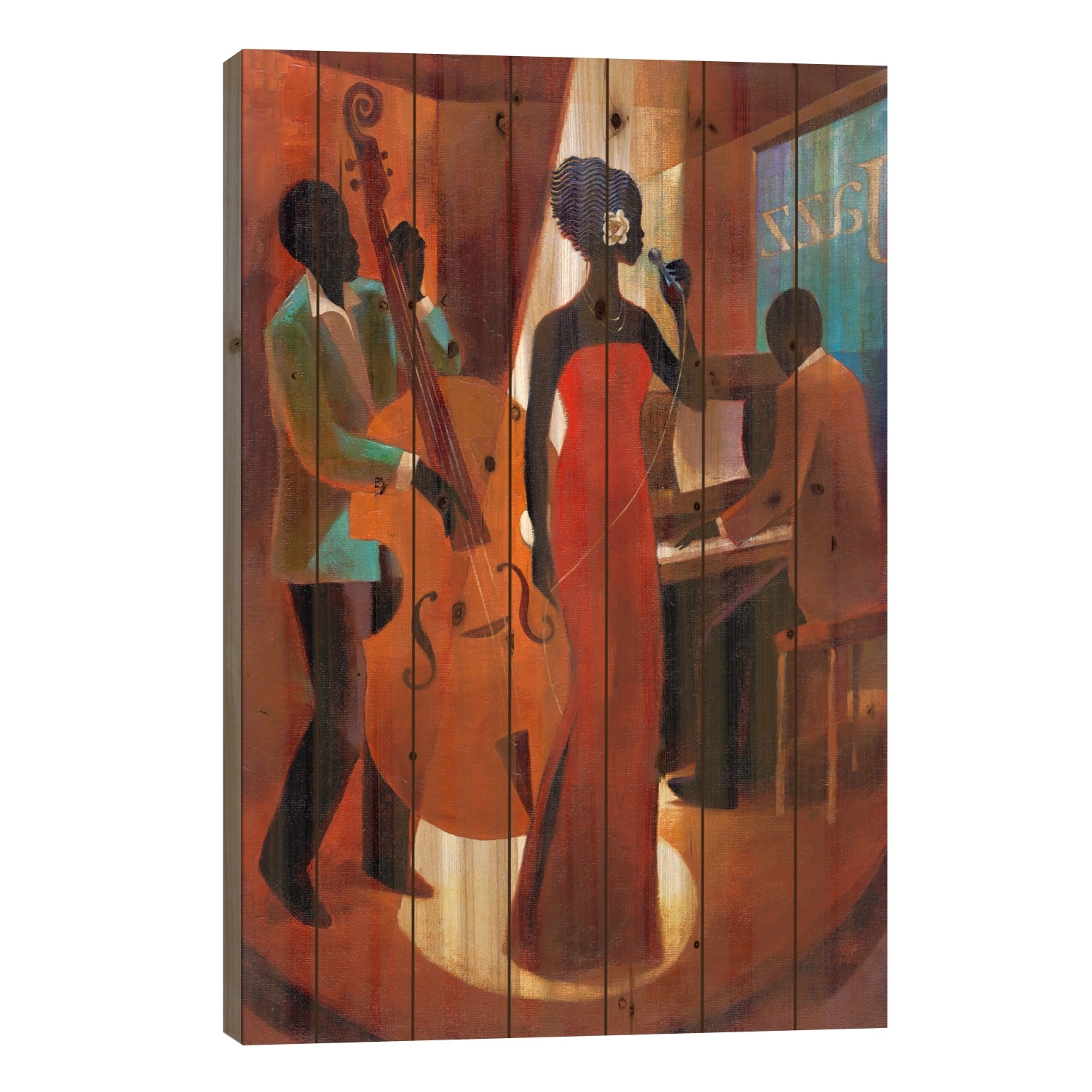 In A Sentimental Mood Print On Wood by Keith Mallett - Multi-Color