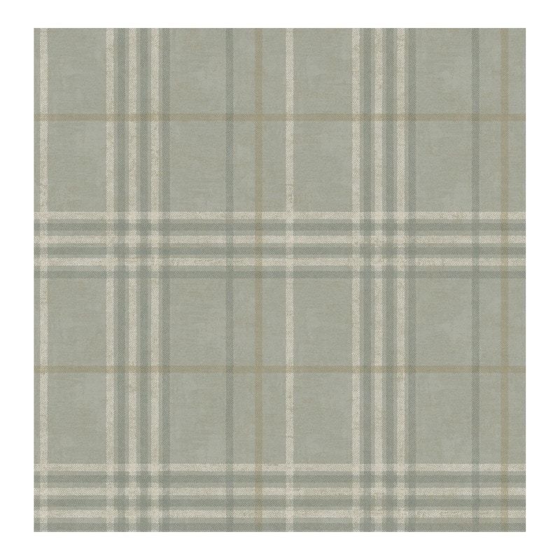 Chesapeake Rockefeller Sage Plaid Wallpaper - 20.5 x 396 x 0.025