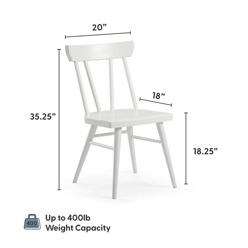 Plank and Beam Solid Wood Windsor Dining Chair - Set of 2