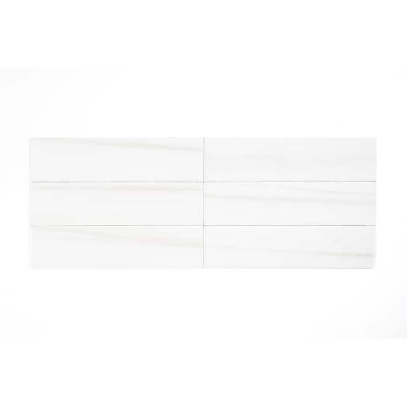 Alpine 3 in. x 12 in. Blanc Gloss Glazed Ceramic Subway Wall Tile