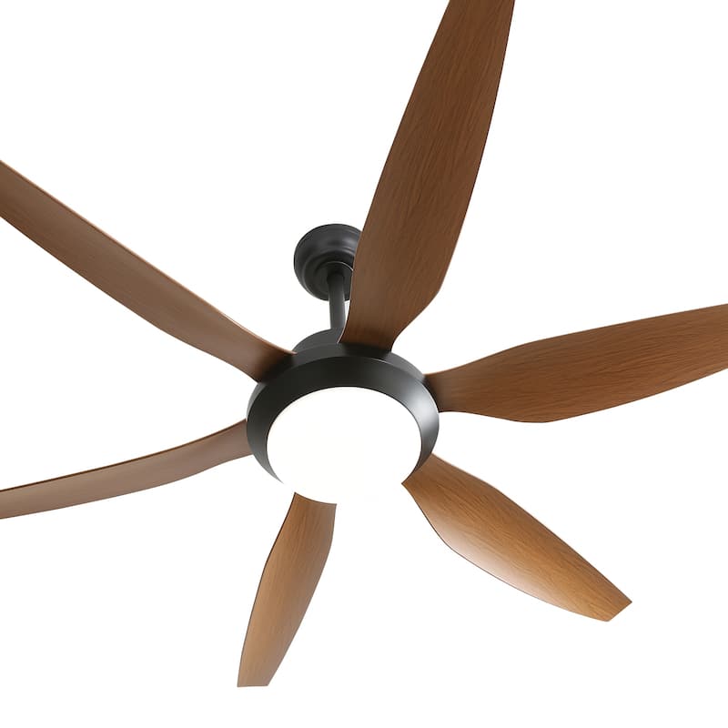54-inch Indoor Modern Ceiling Fan with Light and Remote, LED Dimmable, 6 ABS Blades