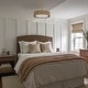 preview thumbnail 37 of 71, 3-Light 20"W Drum Fabric Semi Flush Mount Pendant Chandelier