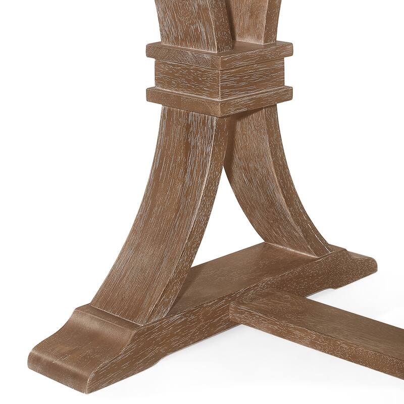 Christopher Knight Home - Rustic Extendable Dining Table with Rubberwood X-Frame Base and Extension Leaf