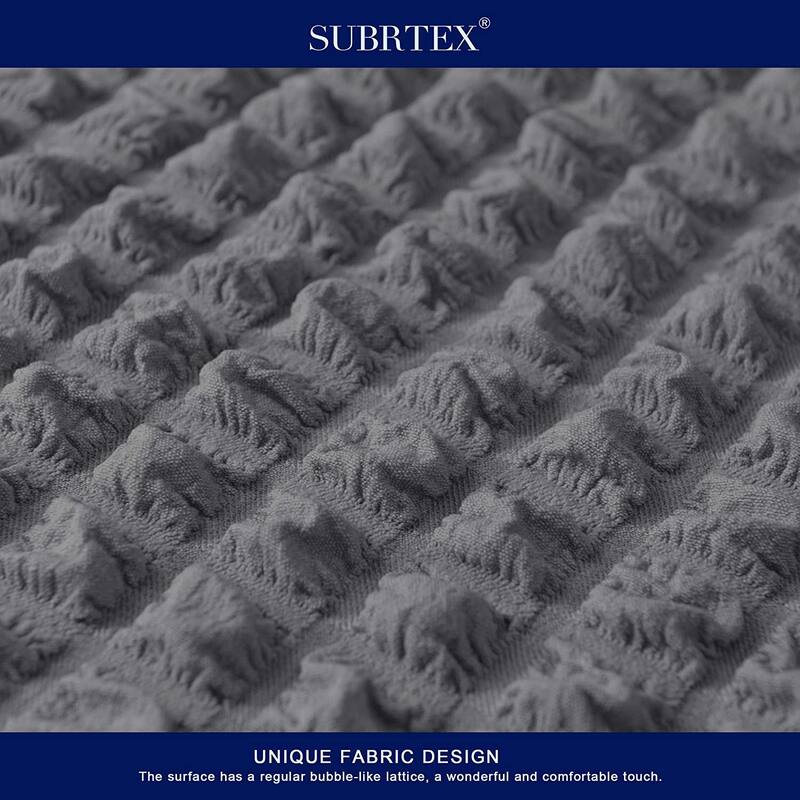Subrtex 1 Piece Armchair Slipcover Seersucker Skirt Stretch Spandex Furniture Protector