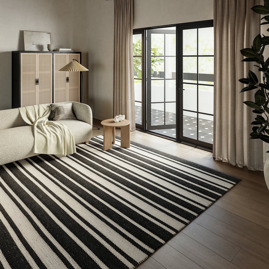Frenshe Interiors Bowery Striped Wool Area Rug