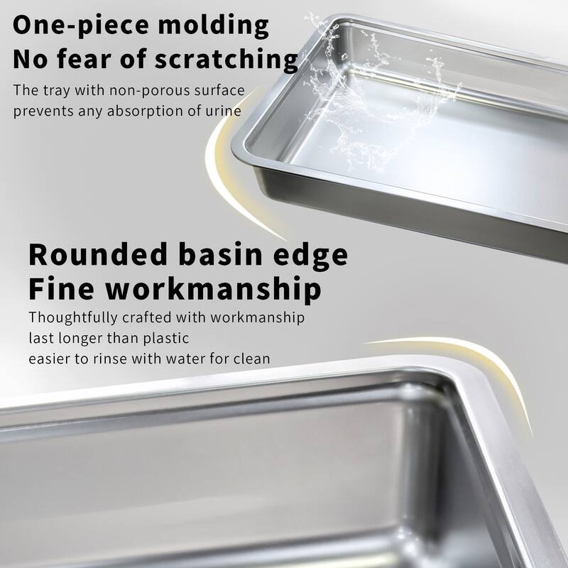 Extra Large Stainless Steel Enclosed Cat Litter Box With Lid Easy Cleaning