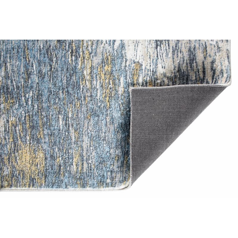 Domani Comfort Abstract Mural Faux Fur Rug