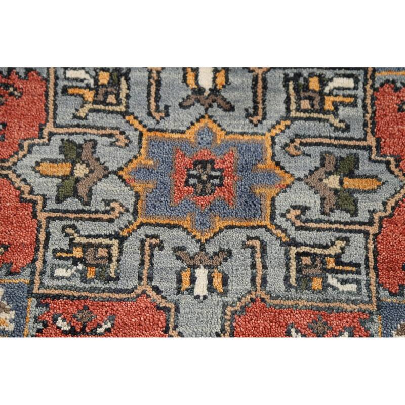 Geometric Khotan Oriental Area Rug Handmade Wool Carpet - 3'11"x 5'11"
