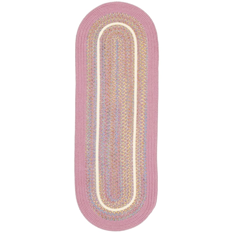 Rhody Rug Kid's Place Indoor/Outdoor Braided Area Rug - Pink - 2' x 6' Runner