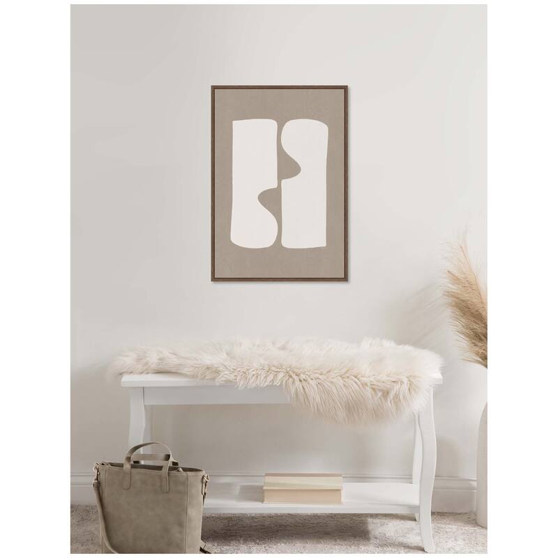 Kate and Laurel Organic Figures No. 1 by Gabrielly Guedes Framed Canvas Wall Art Print