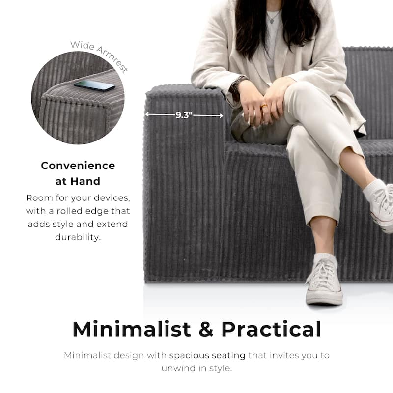 Furniture of America Navir Modern Chenille Foam Modular Sofa Chair