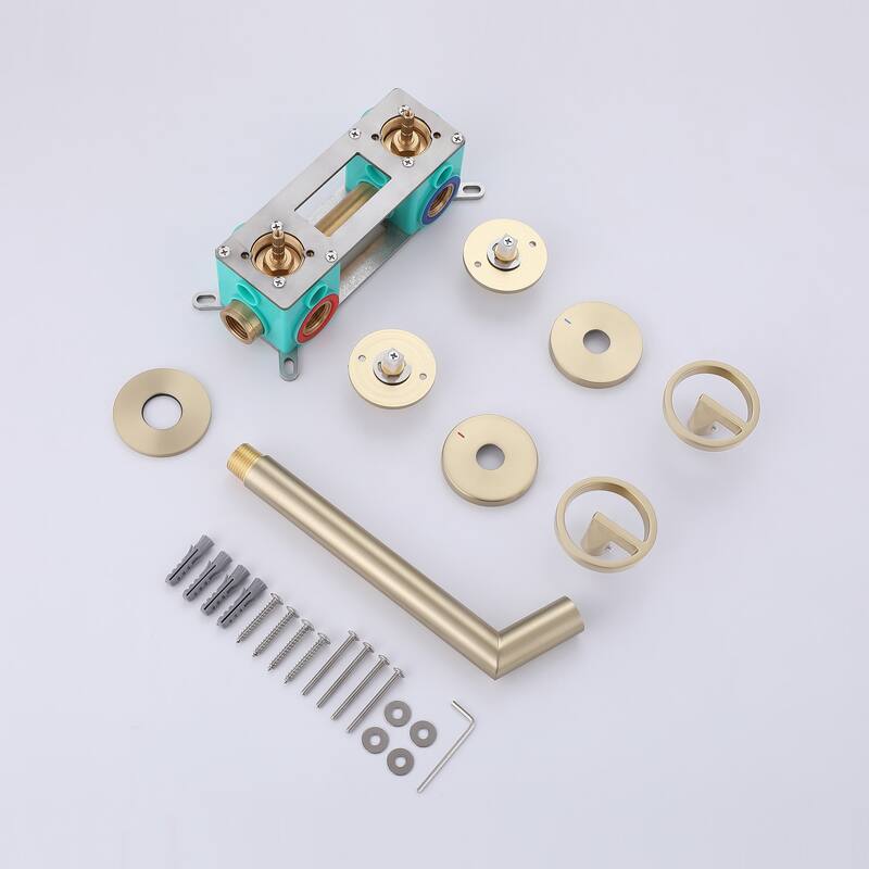 Solid Brass Single Handle Or Double Handle Wall Mounted Bathroom Faucet