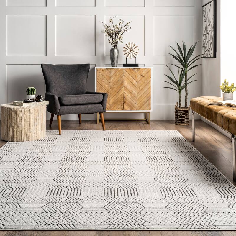 Nuloom Stacey Textured Modern Geometric Indoor/Outdoor Area Rug