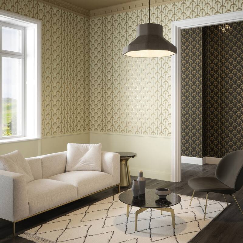 Arthouse Sylvia Gold Palm Palace Wallpaper