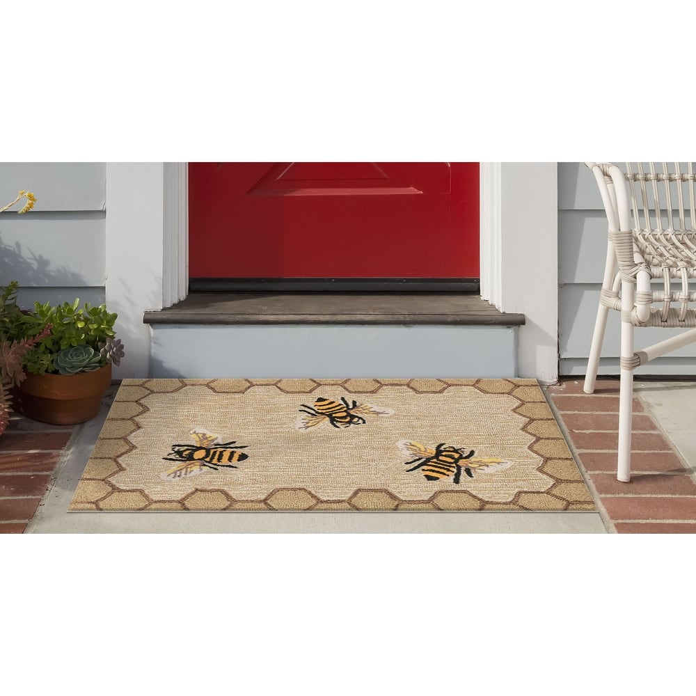 Liora Manne Frontporch Honeycomb Bee Indoor/Outdoor Rug