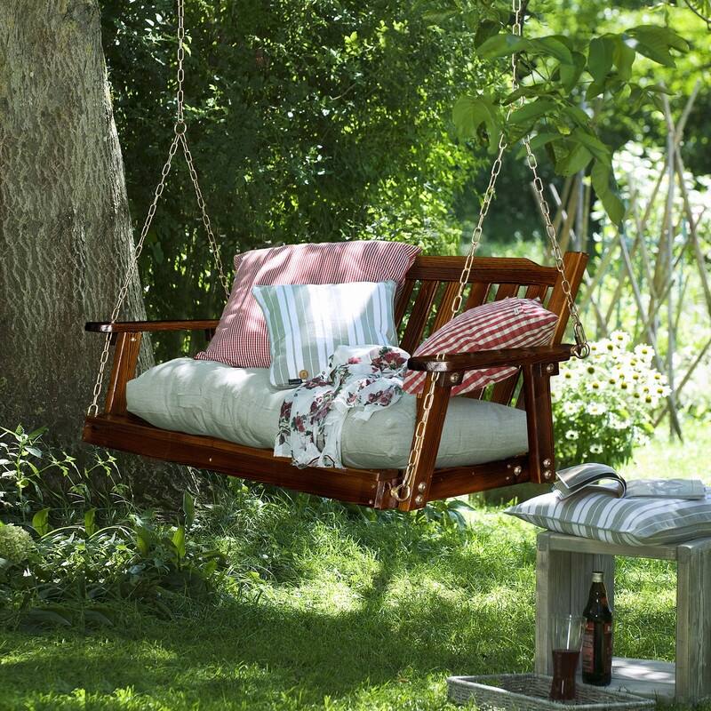 2.2ft white with cup holder and 5mm chain, regular single wooden swing 440lbs