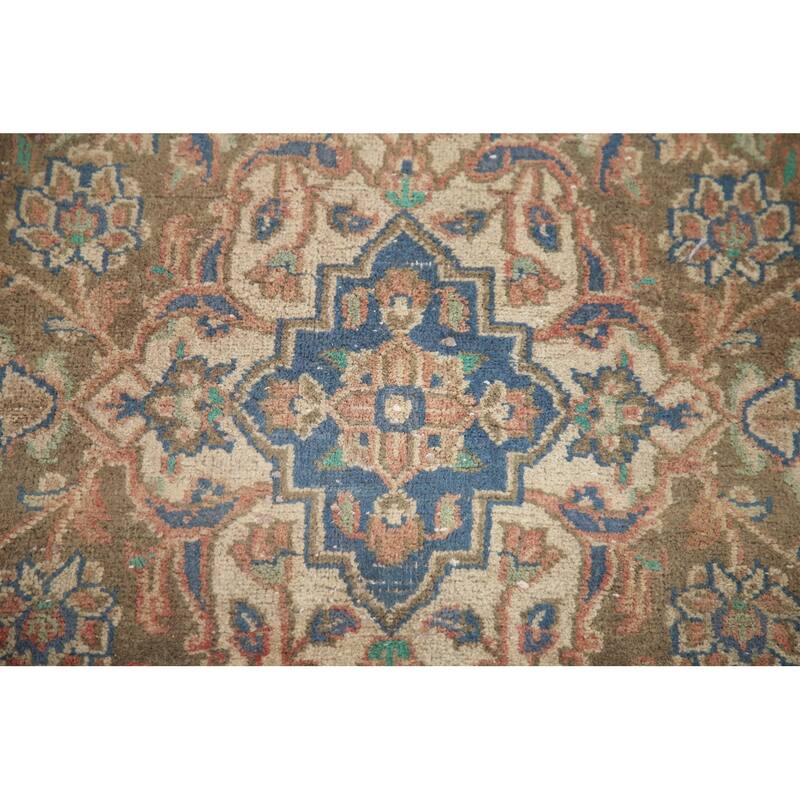 Hand Knotted Oriental 100% Wool Carpet Traditional Floral Pink Mashad Area Rug - 12' 5'' X 9' 4''