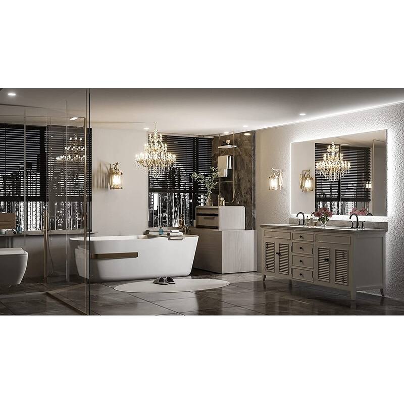 KEONJINN LED Backlit Bathroom Vanity Wall Mirror, Anti-Fog and Dimmable