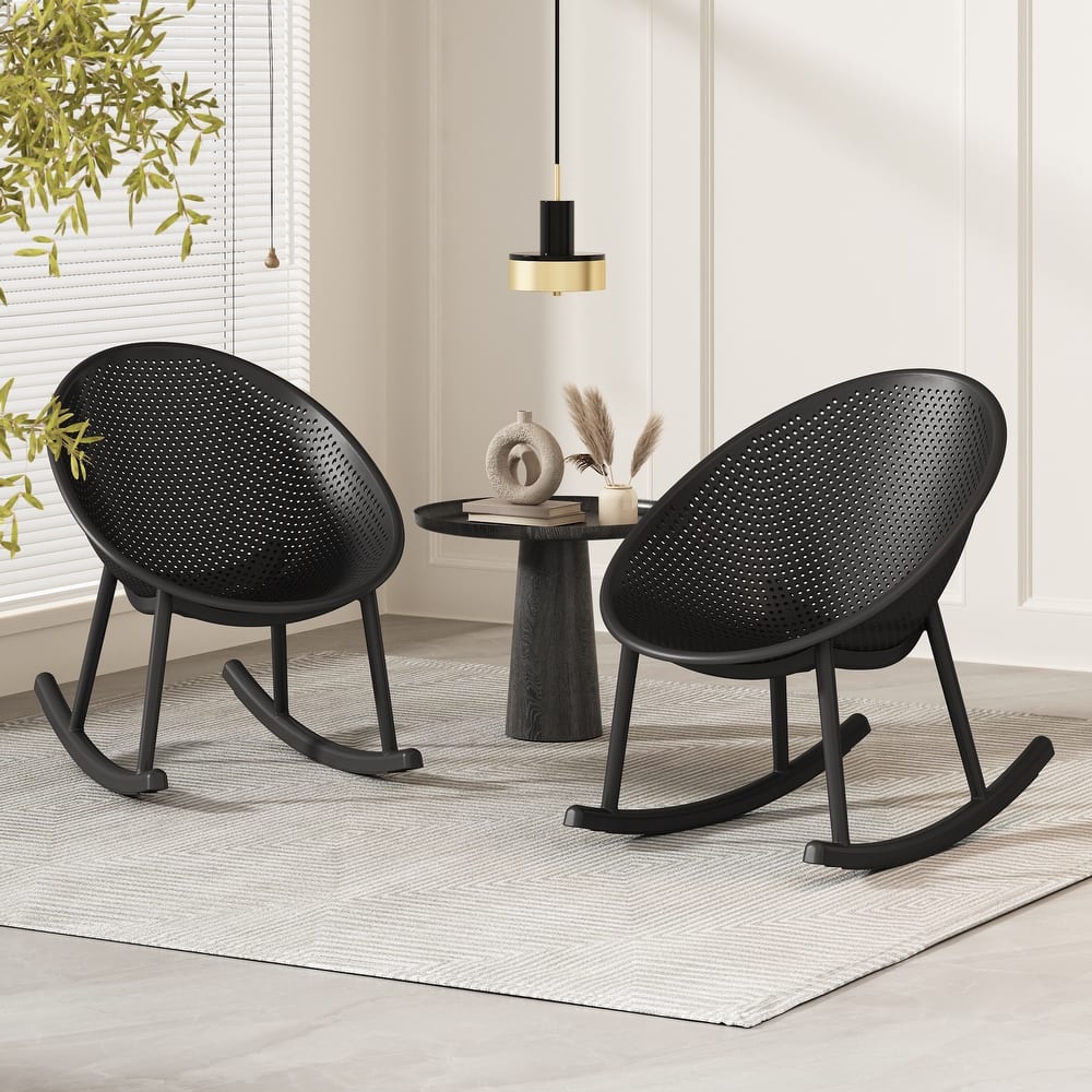 Christopher Knight Home Indoor/Outdoor Polypropylene Plastic Rocking Chair (Set of 2)