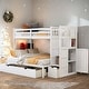 preview thumbnail 2 of 11, Twin over Full/Twin Bunk Bed, Storage Shelves and Drawers, White