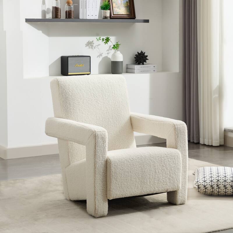 Sherpa Adirondack Chair for Living Room, Upholstered Accent Chair