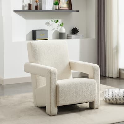 Sherpa Adirondack Chair for Living Room, Upholstered Accent Chair