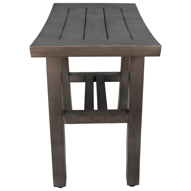 CoastalVogue Satori 18" Teak Shower Bench in Coquina Gray