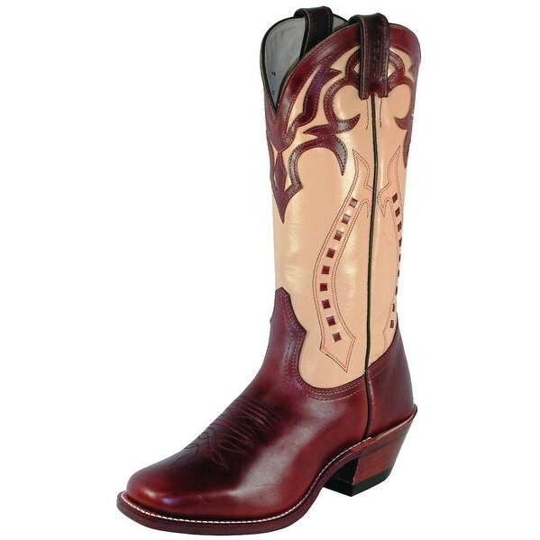 Boulet Western Boots Womens Italian Lamb Ranch Hand Tan Bone ...