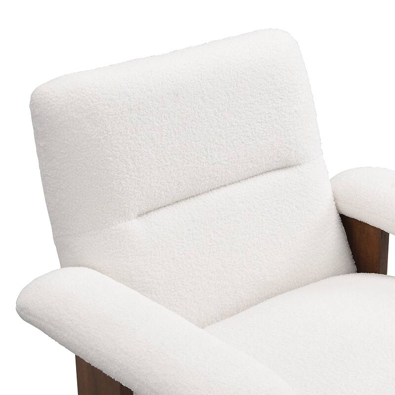 Upholstered Accent Chair and Ottoman with Solid Wood Frame - 34.5" D x 30" W x 32.5" H