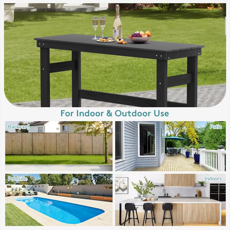 40-inch Outdoor Patio HDPE Pub Bar Table, Balcony Table