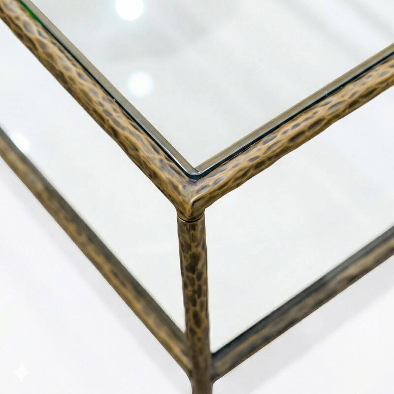 247 Shop At Home Lalia Modern 3-Piece Upholstered Hammered Metal Panel Bedroom Set with 2 Nightstands