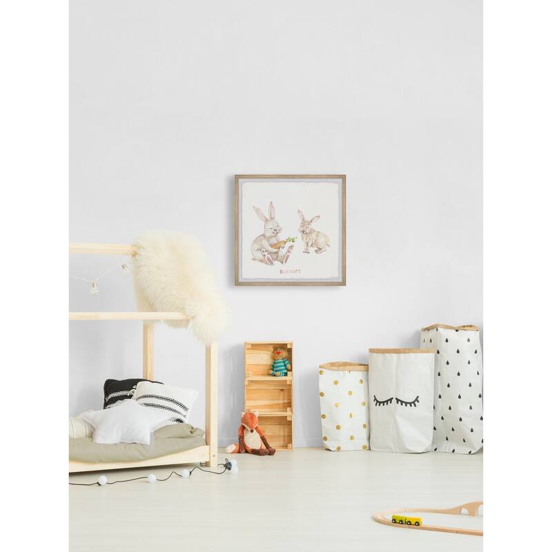 Rabbit Eating Carrots Framed Wall Art, Elegant Home Touch - Sophisticated Artwork for Refined Décor