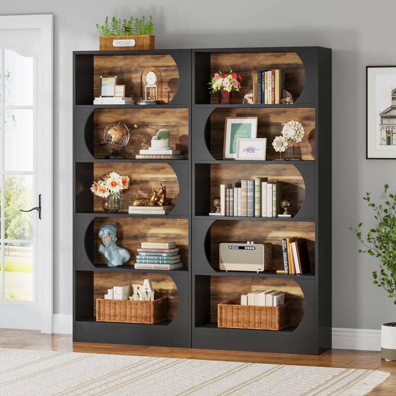6 Tier Bookshelf, 71 Inch Tall Bookcase Shelving Unit, Modern Book Shelf for Home Office, Bedroom, Living Room, Black