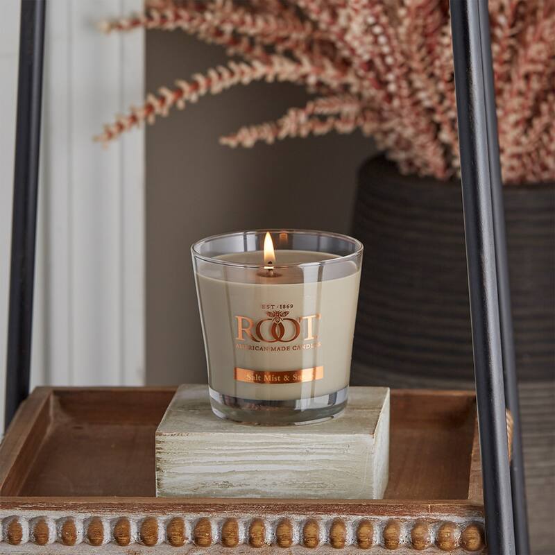 Root Candles Salt Mist & Sand Scented 6.3 oz Small Veriglass Jar