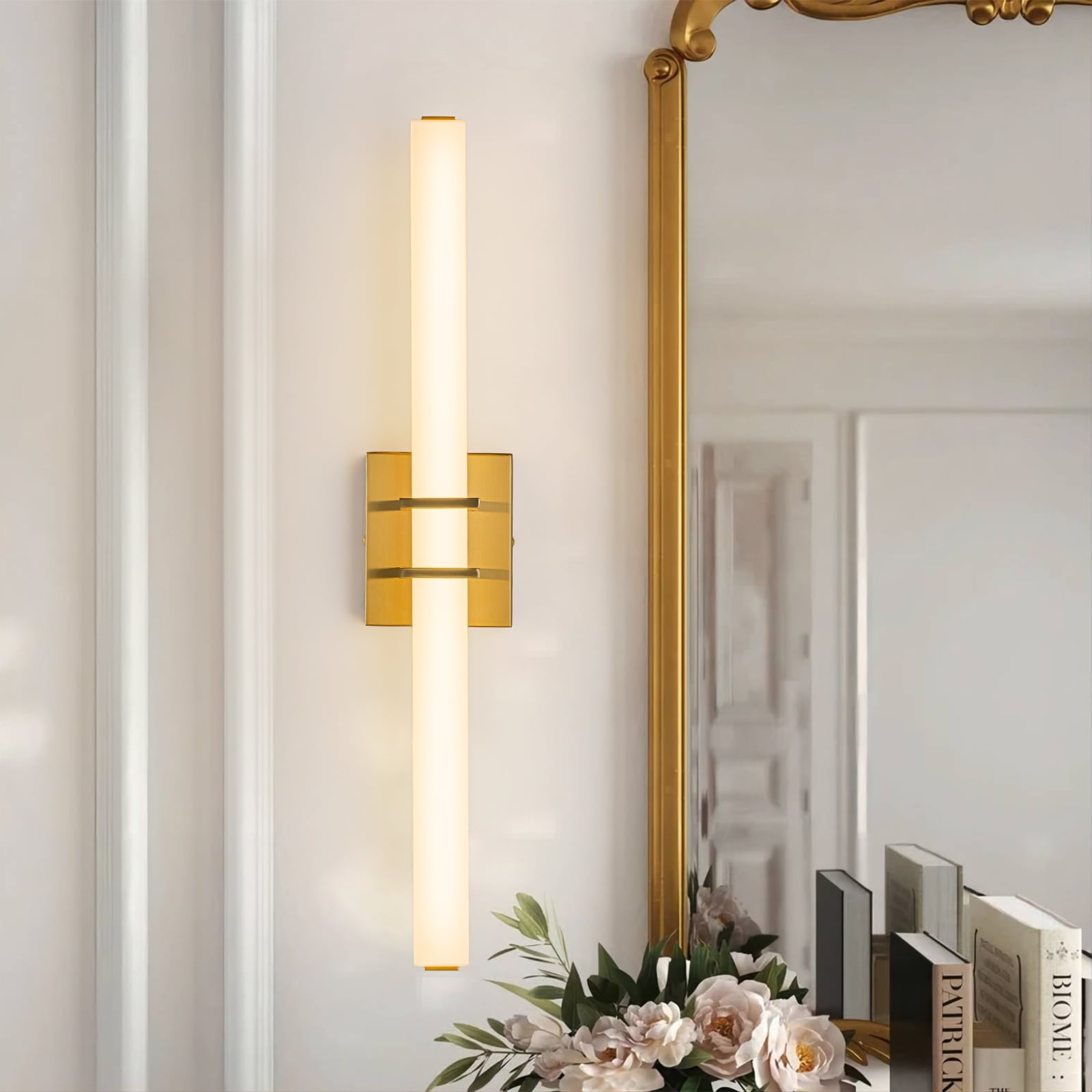 Mid-Century Modern LED Wall Sconce Bathroom Vanity Light with 3-CCT Selectable Light