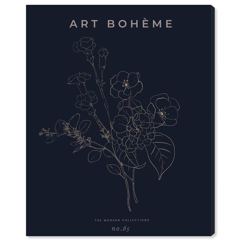 Wynwood Studio Canvas Floral and Botanical Art Boheme Black and Eggshell Modern & Contemporary Wall Art Canvas Print