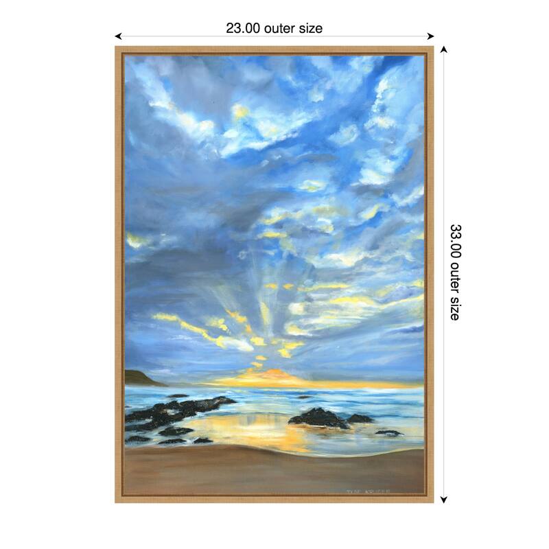 Sunset Seascape II by Ilse Kruger Framed Canvas Wall Art Print - 23 x 33 in