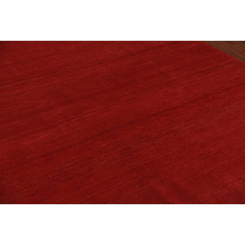 Red Gabbeh Oriental Area Rug Handmade Wool Carpet - 8'2" x 9'8"