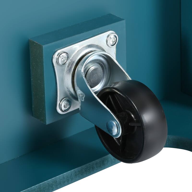 55.7" Large Kitchen Island with 2 Drop Leaves, Storage, Power & Wheels